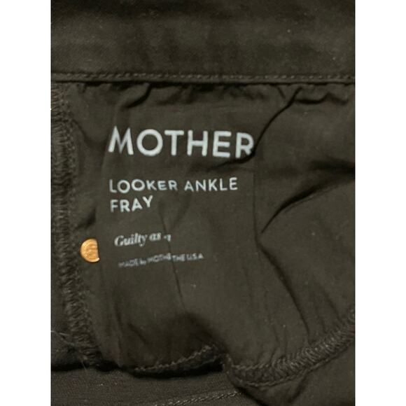 Mother Looker Ankle Fray Jeans Womens 28 Stretch Denim Black - Picture 4 of 9